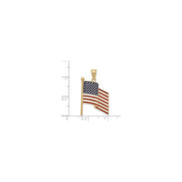 Échelle du pendentif en émail du drapeau américain agitant (14K) - Popular Jewelry - New York