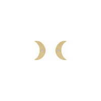 White Diamond Crescent Moon Stud imsielet (14K) quddiem - Popular Jewelry - New York