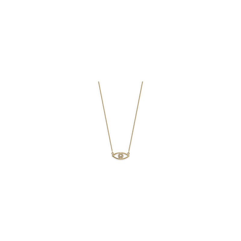 White Diamond Evil Eye Necklace (14K) full - Popular Jewelry - New York
