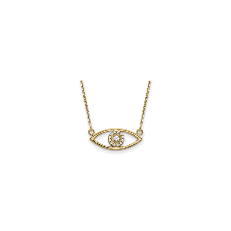 White Diamond Evil Eye Necklace (14K) main - Popular Jewelry - New York