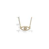 White Diamond Evil Eye Necklace (14K) scale - Popular Jewelry - Niu Yoki