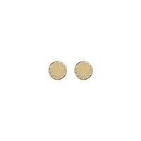 White Diamond Full Moon Stud Earrings (14K) front - Popular Jewelry - New York