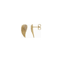 White Diamond Iced Angel Wing Stud Earrings (14K) main - Popular Jewelry - New York