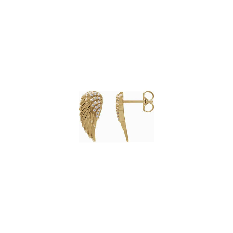 White Diamond Iced Angel Wing Stud Earrings – Popular J