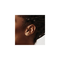 Pratinjau White Pearl Heart Button Friction Stud Earrings (14K) - Popular Jewelry - New York