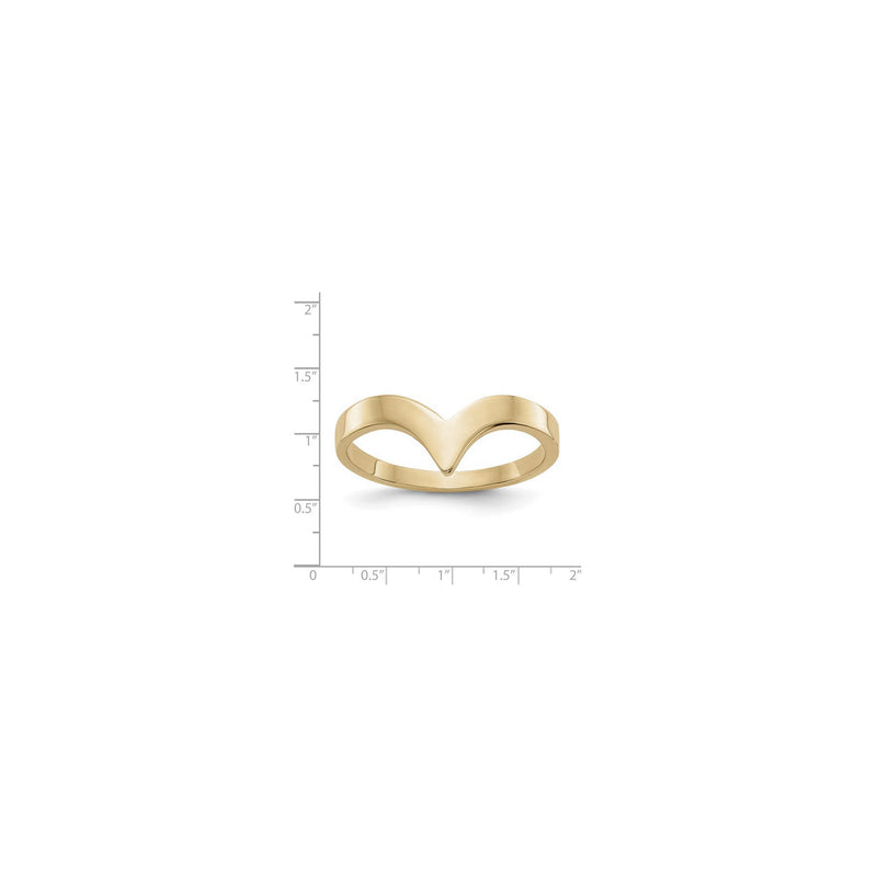 Wide Curvy Chevron Ring (14K) scale - Popular Jewelry - New York