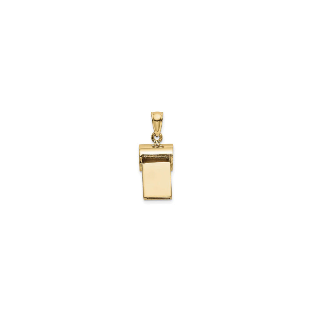 Wide Golden Whistle Pendant (14K) front - Popular Jewelry - New York
