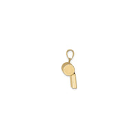 Wide Golden Whistle Pendant (14K) side - Popular Jewelry - New York