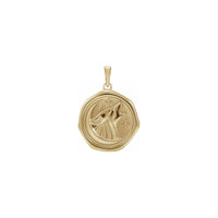 Wolf Spirit Animal Pendant (14K) front - Popular Jewelry - New York