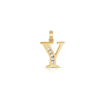 Y アイスイニシャルレターペンダント (14K) メイン - Popular Jewelry - ニューヨーク