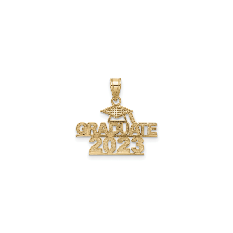 Year 2023 Graduate Cap Pendant (14K) front - Popular Jewelry - New York