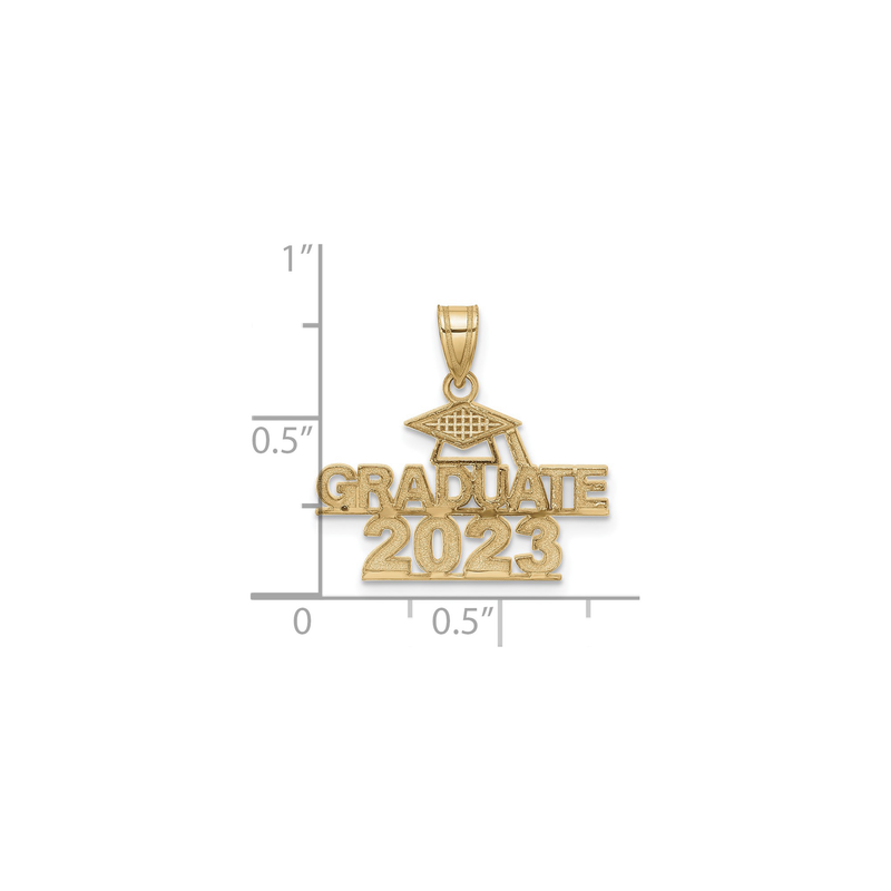 Year 2023 Graduate Cap Pendant (14K) scale - Popular Jewelry - New York