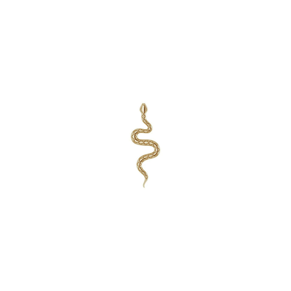 Zig Zag Grooved Snake Pendant (14K) front - Popular Jewelry - New York