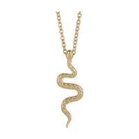 Zig Zag Grooved Snake Pendant (14K) preview - Popular Jewelry - New York