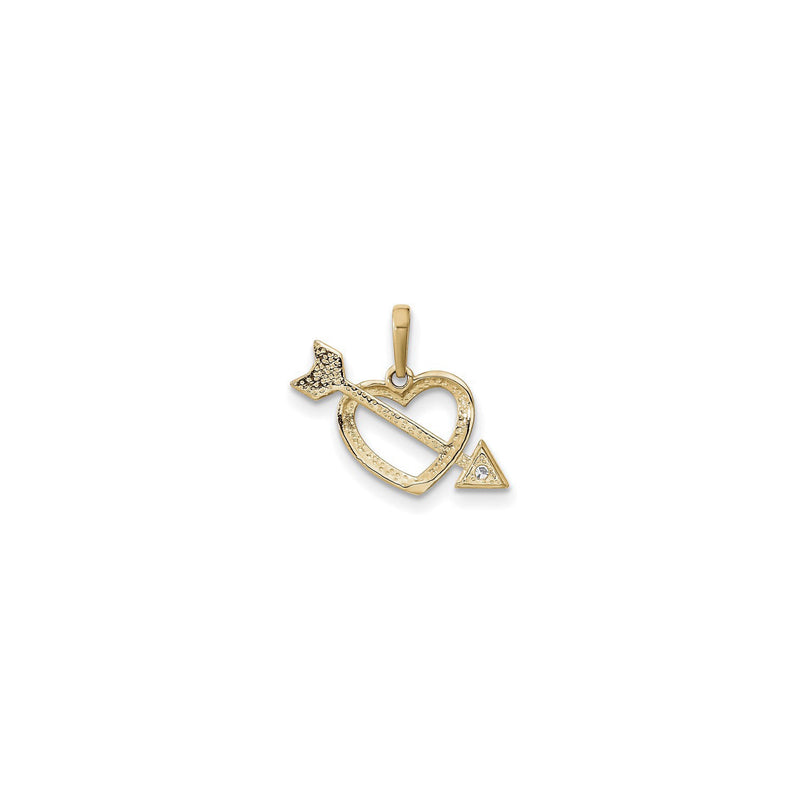 Zirconia Arrow Struck Heart Pendant (14K) back - Popular Jewelry - New York