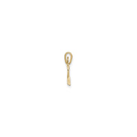 Zirconia Arrow Struck Heart Pendant (14K) side - Popular Jewelry - New York