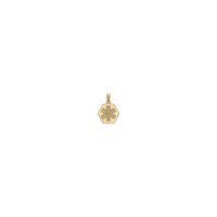 Colgante médico con textura hexagonal pequeno (14K) frontal - Popular Jewelry - Nova York