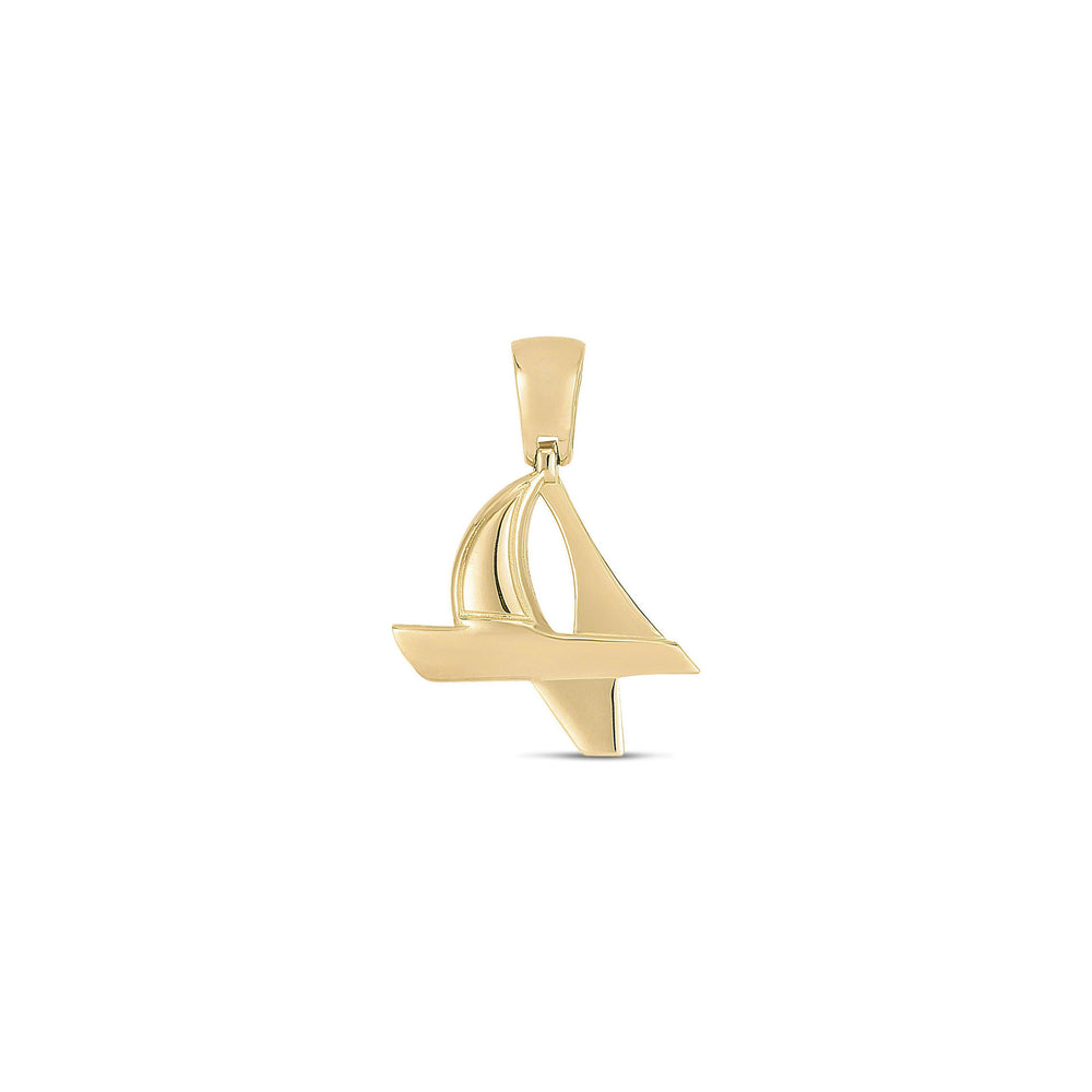 Textured Sailboat Pendant (14K) main - Popular Jewelry - New York