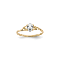 Oval White Topaz Solitaire Ring (14K) main - Popular Jewelry - Niu Yoki
