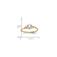 Oval White Topaz Solitaire Ring (14K) scale - Popular Jewelry - Niu Yoki