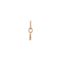 Aquarius Zodiac Sign Diamond Solitaire Necklace rose (14K) side - Popular Jewelry - New York