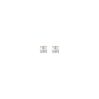 Asscher Cut Diamond Solitaire (1/5 CTW) Friction Back Stud Earrings rose (14K) front - Popular Jewelry - New York