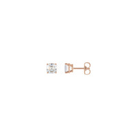 Asscher Cut Diamond Solitaire (1/5 CTW) Friction Back Stud Earrings rose (14K) main - Popular Jewelry - Nouyòk