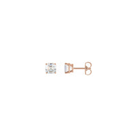 Asscher Cut Diamond Solitaire (1/3 CTW) Friction Back Stud Earrings rose (14K) முக்கிய - Popular Jewelry - நியூயார்க்