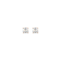 Asscher Cut Diamond Solitaire (1/2 CTW) Friction Back Stud Earrings (14K)