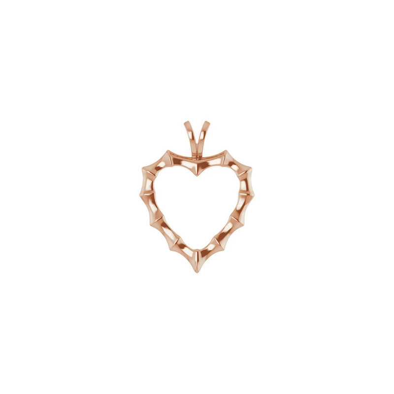Bamboo Heart Contour Pendant rose (14K) front - Popular Jewelry - New York