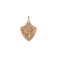 Bee Shield Pendant (Rose 14K) front - Popular Jewelry - New York