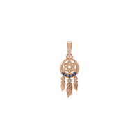 Blue Sapphire Dream Catcher Pendant rose (14K) front - Popular Jewelry - New York