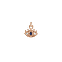 Mavi Sapphire və Brilyant Bənzər Göz Kulonu qızılgül (14K) ön - Popular Jewelry - Nyu-York