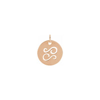 Cancer Zodiac Symbol Disc Pendant rose (14K) front - Popular Jewelry - New York