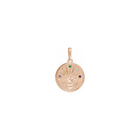 Celestial Space Coin Pendant rose (14K) front - Popular Jewelry - New York