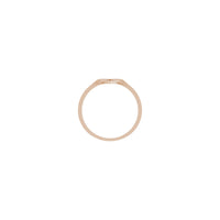 Cross Stamped Signet Pinky Ring rose (14K) setting - Popular Jewelry - New York