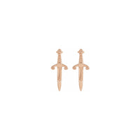 Ang Dagger Stud Earrings ay rosas (14K) sa harap - Popular Jewelry - New York