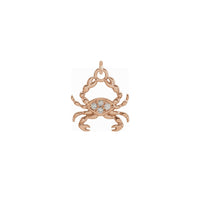 Diamond Cancer Zodiac Pendant rose (14K) front - Popular Jewelry - New York