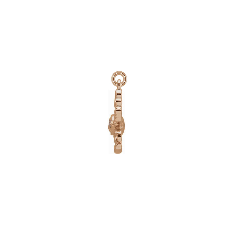 Diamond Cancer Zodiac Pendant rose (14K) side - Popular Jewelry - New York