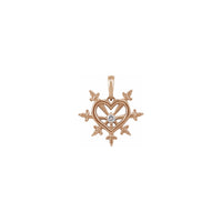 Diamond Our Lady of Sorrows Heart Pendant (rose 14K) front - Popular Jewelry - ನ್ಯೂ ಯಾರ್ಕ್