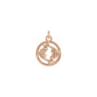 Diamond Pisces Zodiac Circle Pendant rose (14K) front - Popular Jewelry - ನ್ಯೂ ಯಾರ್ಕ್