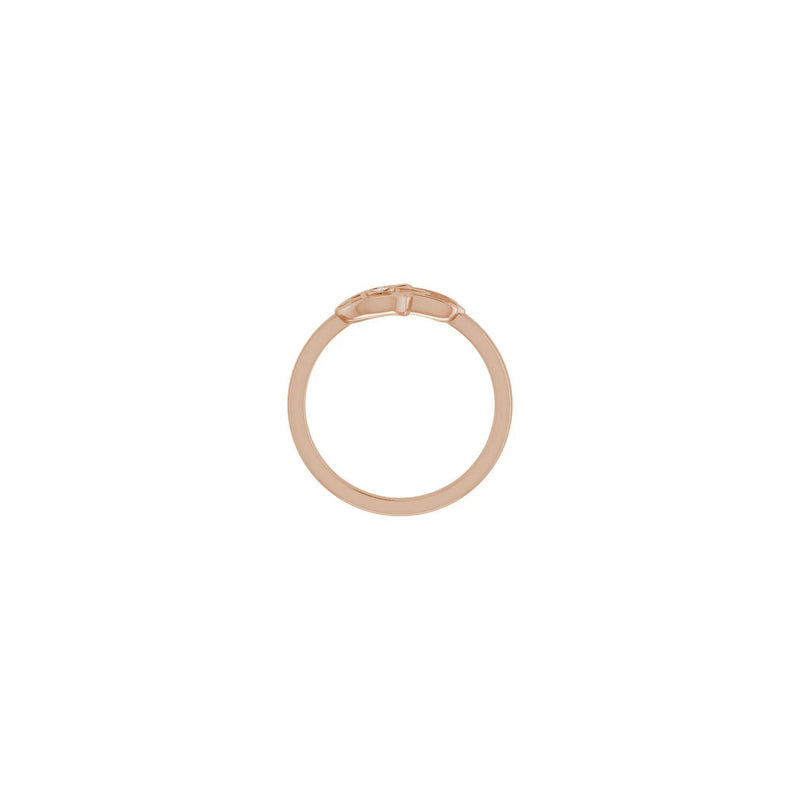 Diamond Sideways Hamsa Ring rose (14K) setting - Popular Jewelry - New York