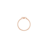 Diamond Solitaire Heart Stackable Ring rozo (14K) agordo - Popular Jewelry - Novjorko