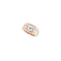 Emerald Cut Cubic Zirconia Bezel Ring rose (14K) diagonal - Popular Jewelry - Nyu-York