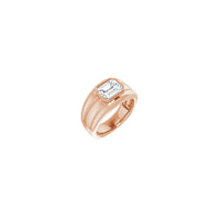 Smaragdno rezani kubni cirkonij prsten s prstenom ruža (14K) glavni - Popular Jewelry - Njujork