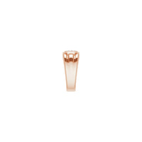 Emerald Cut Cubic Zirconia Bezel Ring rose (14K) side - Popular Jewelry - New York