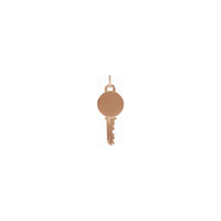 ارتفع (14 قيراط) قلادة مفتاح قابلة للنقش من الأمام - Popular Jewelry - نيويورك