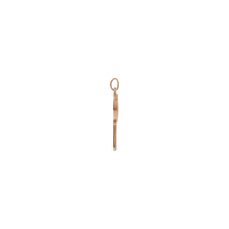 Engravable Key Pendant rose (14K) side - Popular Jewelry - New York
