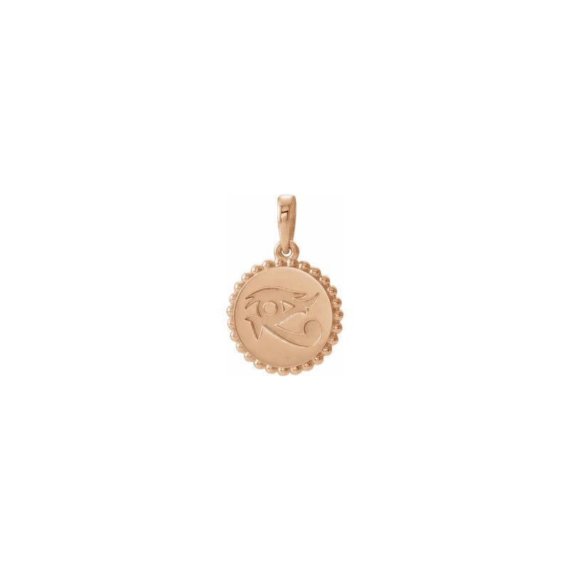 Eye of Horus Beaded Medal Pendant rose (14K) front - Popular Jewelry - New York