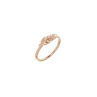 Fern Leaf Stackable Ring Rose (14K) aðal - Popular Jewelry - Nýja Jórvík